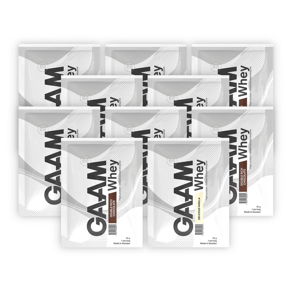 GAAM Whey Proteinpulver Travel Pack 10 x 35 g